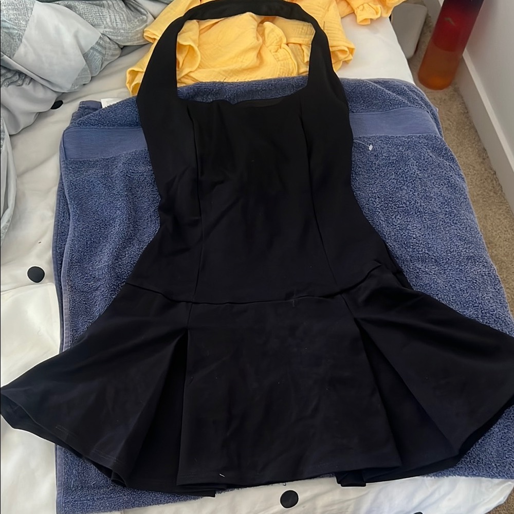 Elegant Black Halter Dress